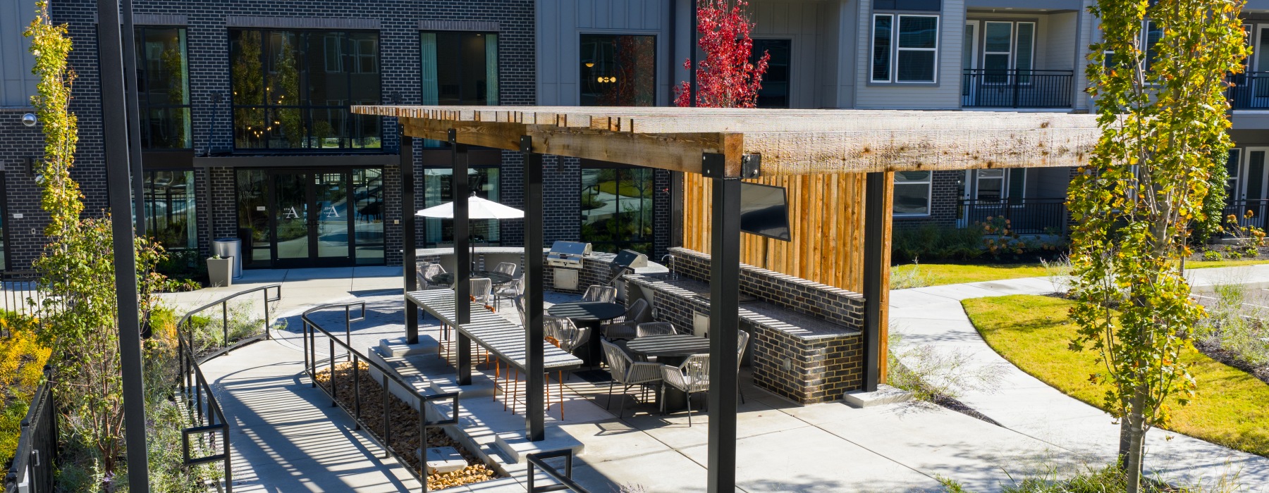 poolside cabana at Station A Apartments in Madison, TN